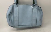 Load image into Gallery viewer, Mondani New York Womens Blue Patent Leather Double Handle Zip Top Shoulder Bag
