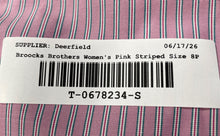 Load image into Gallery viewer, Brooks Brothers Womens Pink Striped Long Sleeve Collared Button-Up Shirt Size 8P
