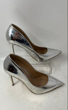 Load image into Gallery viewer, Aldo Womens Silver Pointed Toe Slip-On Stiletto Pump Heels Size 10
