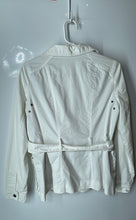 Load image into Gallery viewer, Zara Basic Womens White Cotton Belted Long Sleeve Full-Zip Utility Jacket Sz XS
