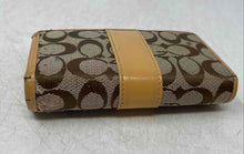 Load image into Gallery viewer, Coach Womens Brown And Beige Signature Print Card Holder Trifold Wallet

