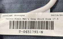 Load image into Gallery viewer, Calvin Klein Mens Blue Cotton Long Sleeve Slim Fit Dress Shirt Size 17.5 32/33
