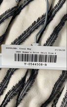 Load image into Gallery viewer, DKNY Womens White Black Striped Print Side Zip Belted Maxi Skirt Size 6 With Tag
