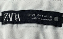 Load image into Gallery viewer, Zara Womens Gray Glen Plaid Flat Front Pockets Straight Leg Dress Pants Size 4

