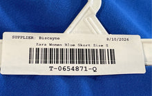 Load image into Gallery viewer, Zara Womens Blue Side Zip Front Slit Stretch Mini Skort Size Small
