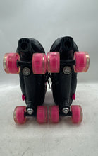 Load image into Gallery viewer, Micmac Skating Girls Black Pink Adjustable Strap Quad Wheel Roller Skates Size L
