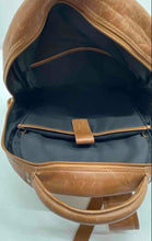 Load image into Gallery viewer, Unbranded Womens Brown Leather Adjustable Strap Zip-Around Lined Backpack
