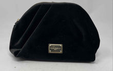 Load image into Gallery viewer, Dolce &amp; Gabbana Beauty Womens Black Velvet Pleated Makeup Bag Worn Stained
