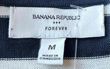 Load image into Gallery viewer, Banana Republic Womens Blue White Striped Short Sleeve Blouse Top Size M
