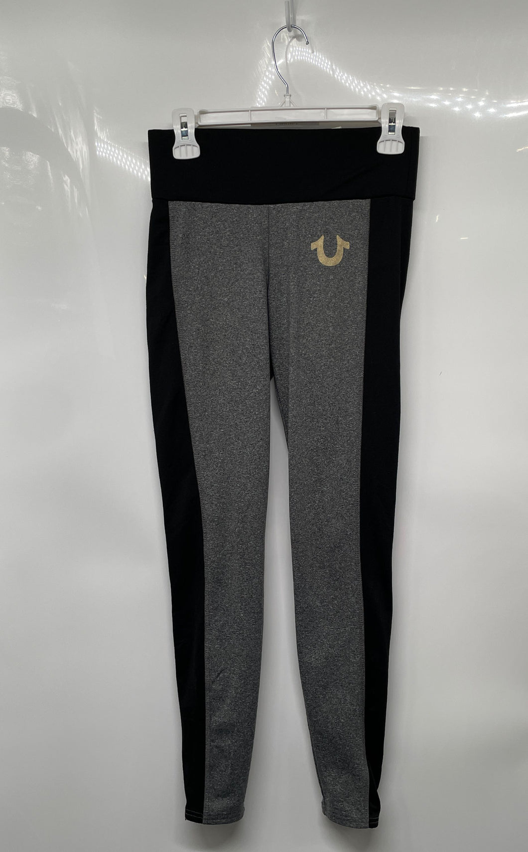 True Religion Womens Black Gray Elastic Waist Active Ankle Leggings Size XS