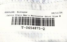 Load image into Gallery viewer, Calvin Klein Mens White Printed Slim Fit Stretch Dress Shirt Size 15.5 34/35
