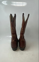 Load image into Gallery viewer, Justin Mens Brown Leather Pointed Toe Mid-Calf Cowboy Western Boots Size 7.5
