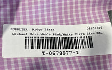Load image into Gallery viewer, Michael Kors Mens Pink White Printed Long Sleeve Button-Up Shirt Size XXL
