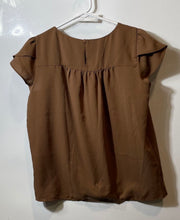 Load image into Gallery viewer, Lands' End Womens Brown Cap Sleeve Round Neck Keyhole Back Blouse Top Size 8

