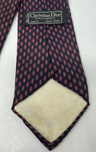 Load image into Gallery viewer, Christian Dior Mens Blue Red Printed Adjustable Designer Tie
