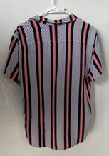 Load image into Gallery viewer, Guess Mens Multicolor Striped Short Sleeve Collared Button-Up Shirt Size M
