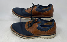 Load image into Gallery viewer, Johnston &amp; Murphy Mens Braydon Knit Navy Blue Brown Oxford Dress Shoes Size 10M
