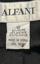 Load image into Gallery viewer, Alfani Womens Black Flat Front Hook &amp; Bar Straight Leg Dress Pants Size 12
