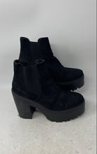 Load image into Gallery viewer, Steve Madden Womens Jada JADA01S1 Black Leather Block Heel Ankle Booties Size 7
