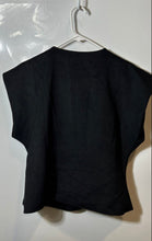 Load image into Gallery viewer, Zara Womens Black V-Neck Sleeveless Button-Front Vest Top Size XL
