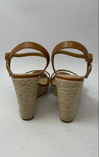 Load image into Gallery viewer, Michael Kors Womens Jill Camel Beige Leather Wedge Heel Platform Sandals Sz 8 M
