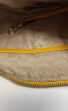 Load image into Gallery viewer, Michael Kors Womens Mustard Yellow Leather Bag Charm Zipper Crossbody Handbag
