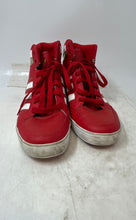 Load image into Gallery viewer, Adidas Mens Hard Court Hi FV5328 Red White Golden Tone Sneakers Shoes Size 9

