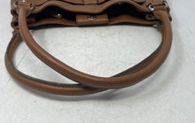 Load image into Gallery viewer, Tignanello Womens Brown Pebbled Leather Double Handle Shoulder Handbag
