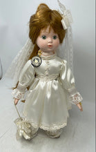 Load image into Gallery viewer, Decorative White Lace Dress Open Eyes Brown Hairs Fashion Porcelain Doll
