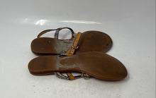 Load image into Gallery viewer, Coach Womens Charleen Brown Snakeskin Print Open Toe Flat Thong Sandals Sz 7.5 B
