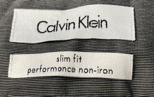 Load image into Gallery viewer, Calvin Klein Mens Gray Cotton Slim Fit Non-Iron Long Sleeve Dress Shirt Sz 15.5
