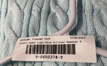 Load image into Gallery viewer, Talbots Womens Light Blue Button Cuff Cable-Knit Pullover Sweater Size Small
