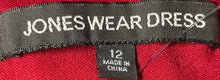 Load image into Gallery viewer, Jones Wear Womens Red Sleeveless V-Neck Pleated Faux Wrap A-Line Dress Size 12

