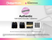 Load image into Gallery viewer, Authentic Tory Burch Womens Black Long Sleeve Blouse Top Size Medium
