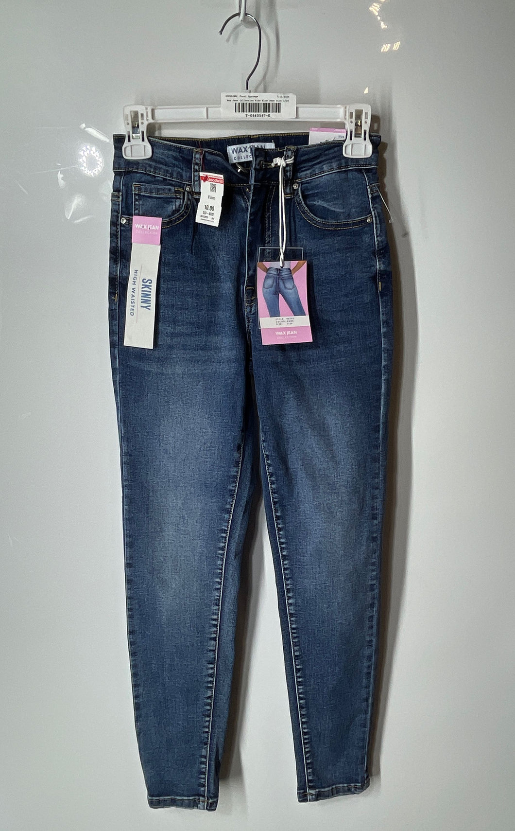 Wax Jean Collection Womens Blue Denim High Waisted Skinny Jeans Size 3/26 W/ Tag