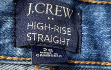 Load image into Gallery viewer, J.Crew Womens Blue Denim Medium Wash High-Rise Straight-Leg Jeans Size 26
