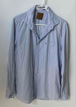 Load image into Gallery viewer, Turtle Mens Blue Cotton Slim Fit Long Sleeve Sports Club Dress Shirt Size 42

