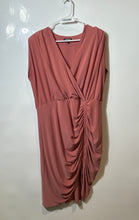 Load image into Gallery viewer, Express Womens Pink Ruched Surplice Neck Sleeveless Sheath Dress Size XL
