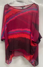 Load image into Gallery viewer, Express Womens Multicolor Abstract Sheer 3/4 Sleeve Boat Neck Blouse Top Size L
