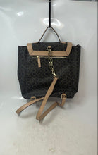 Load image into Gallery viewer, Calvin Klein Womens Brown Black Monogram Print Leather Adjustable Strap Backpack
