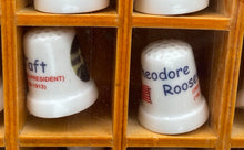 Load image into Gallery viewer, 42-Pieces U.S. Presidential Thimble Collection Housed In A Wooden Display Case
