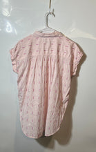 Load image into Gallery viewer, Loft Womens Pink Purple Printed Short Sleeve Collared Blouse Top Size Medium
