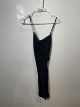 Load image into Gallery viewer, Zara Womens Black Strapless Ruched Backless Side Slit Mini Dress Size XS
