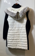 Load image into Gallery viewer, Calvin Klein Womens Black White Long Sleeve Hooded Full-Zip Puffer Jacket Size L
