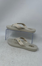 Load image into Gallery viewer, G By Guess Womens Beige Monogram Slip-On Flip-Flop Sandals Size 6M

