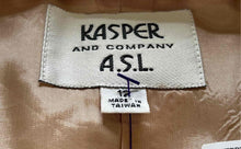 Load image into Gallery viewer, Kasper ASL Womens Beige Peach Windowpane Long Sleeve Two-Button Blazer Size 12
