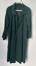 Load image into Gallery viewer, Unbranded Womens Green Long Sleeve Button Front Trench Coat Size 12P
