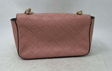 Load image into Gallery viewer, Nine West Womens Kyelle Pink Embossed Logo Chain Strap Flap Crossbody Bag
