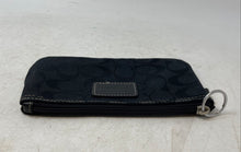 Load image into Gallery viewer, Coach Womens Black Signature Print Zipper Top Wristlet Wallet
