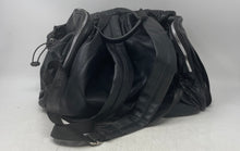 Load image into Gallery viewer, Steve Madden Womens Black Embossed Logo Drawstring Adjustable Strap Backpack

